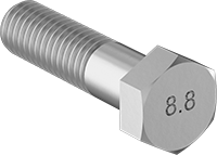 Paraf. Sextavado Rosca Parcial DIN931 Aço 8.8 Zinc